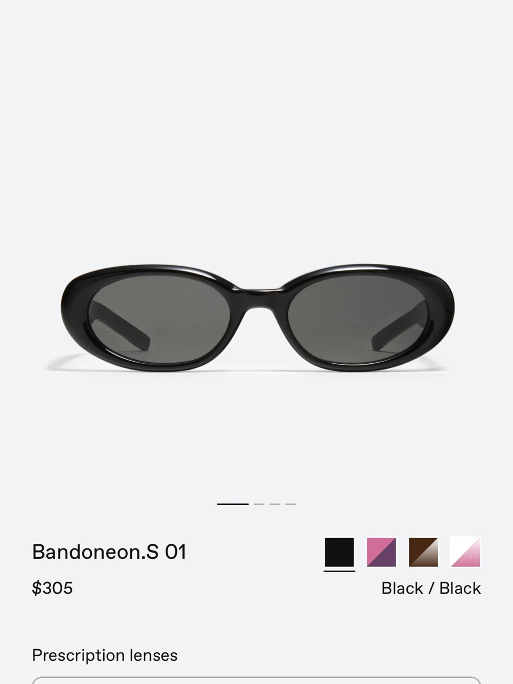 GENTLE MONSTER Bandoneon.S 01 Black Oval Sunglasses